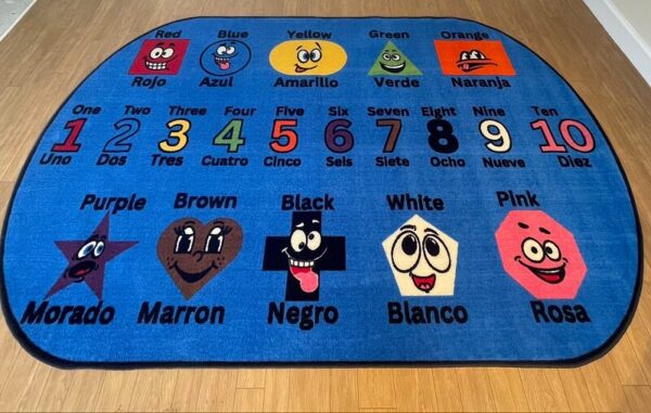 Silly Shapes Bi-Lingual Numbers and Colors Educational Rug - Image 2